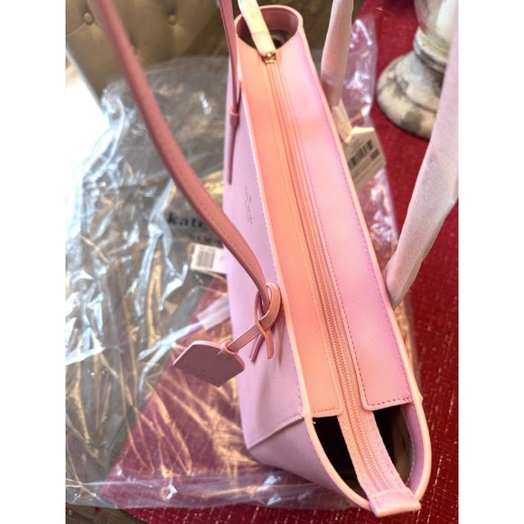Kate Spade Schuyler Mitten Pink Tote Bag K7354 NWT $359 Leather Lined Pockets - Picture 10 of 14